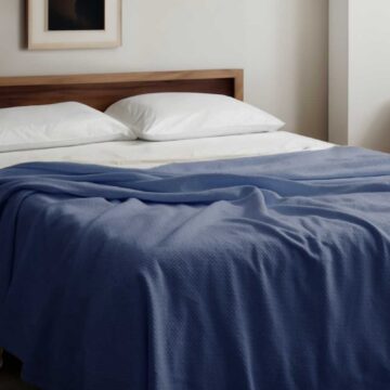organic cotton honeycomb blanket lifestyle classic blue.jpg