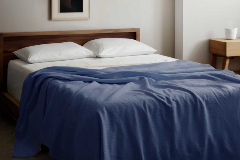 organic cotton honeycomb blanket lifestyle classic blue.jpg